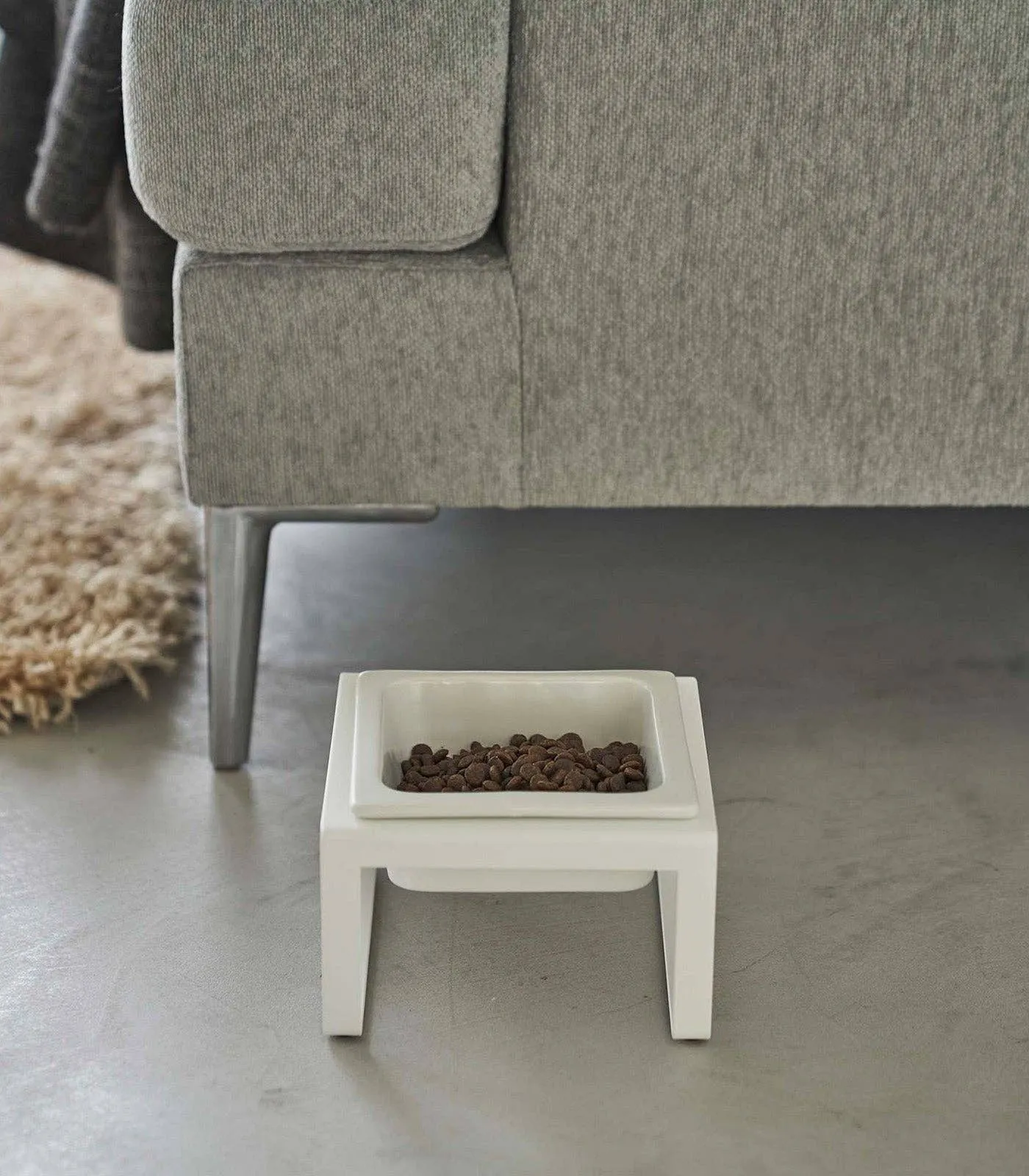 Yamazaki Home - Single Pet Food Bowl- Steel   Ceramic/ Tall