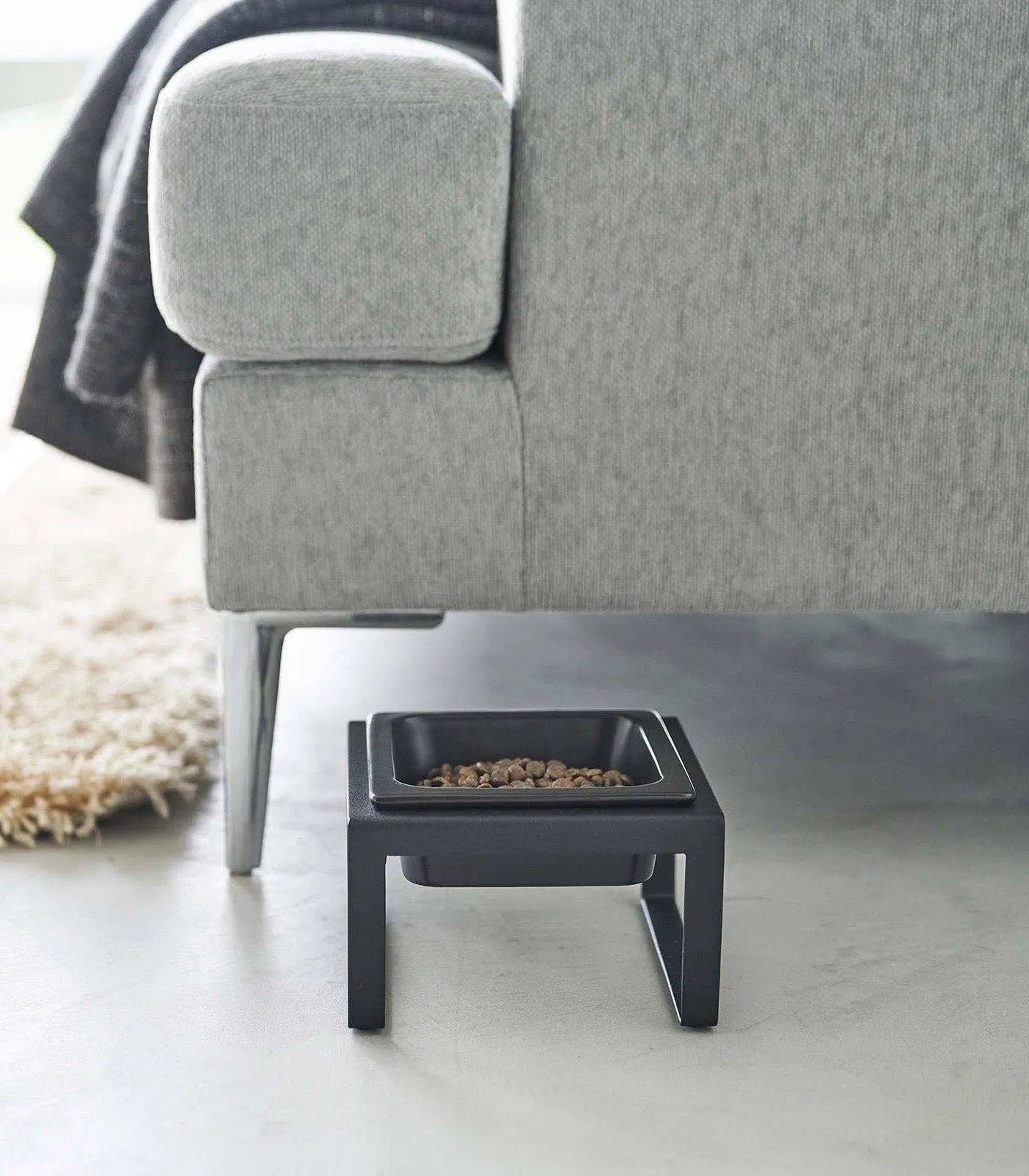 Yamazaki Home - Single Pet Food Bowl- Steel   Ceramic/ Tall