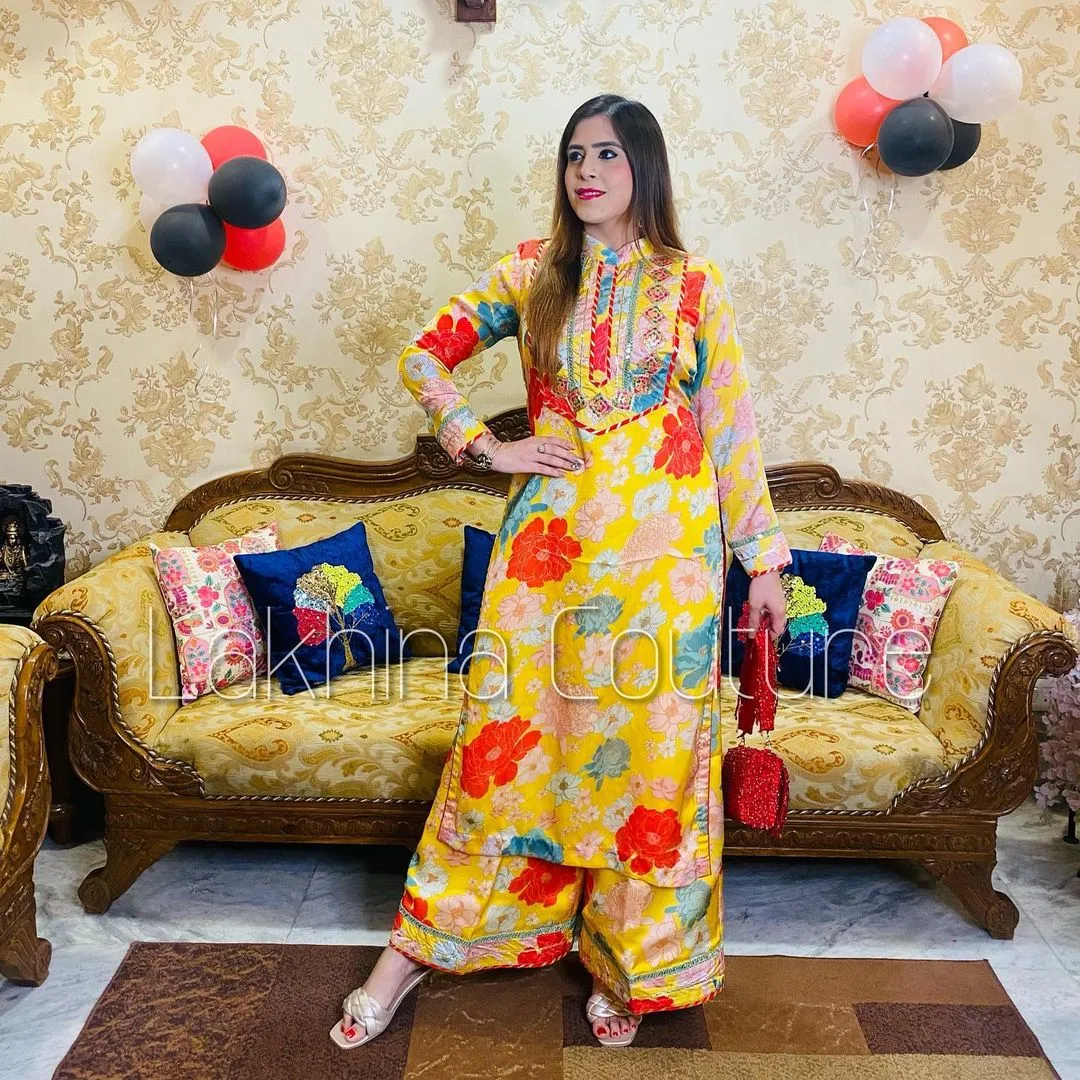 Yellow Floral Suit