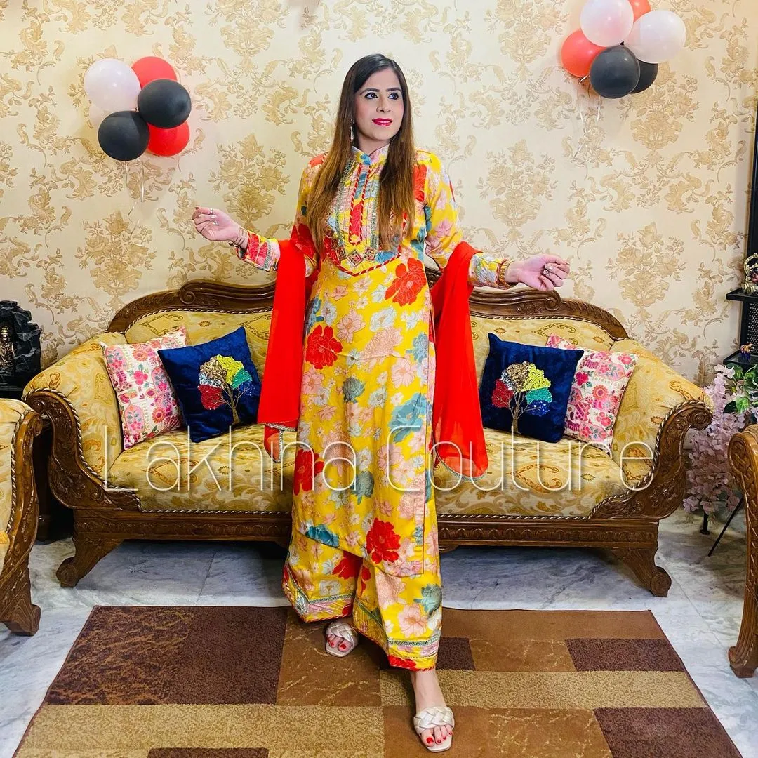 Yellow Floral Suit