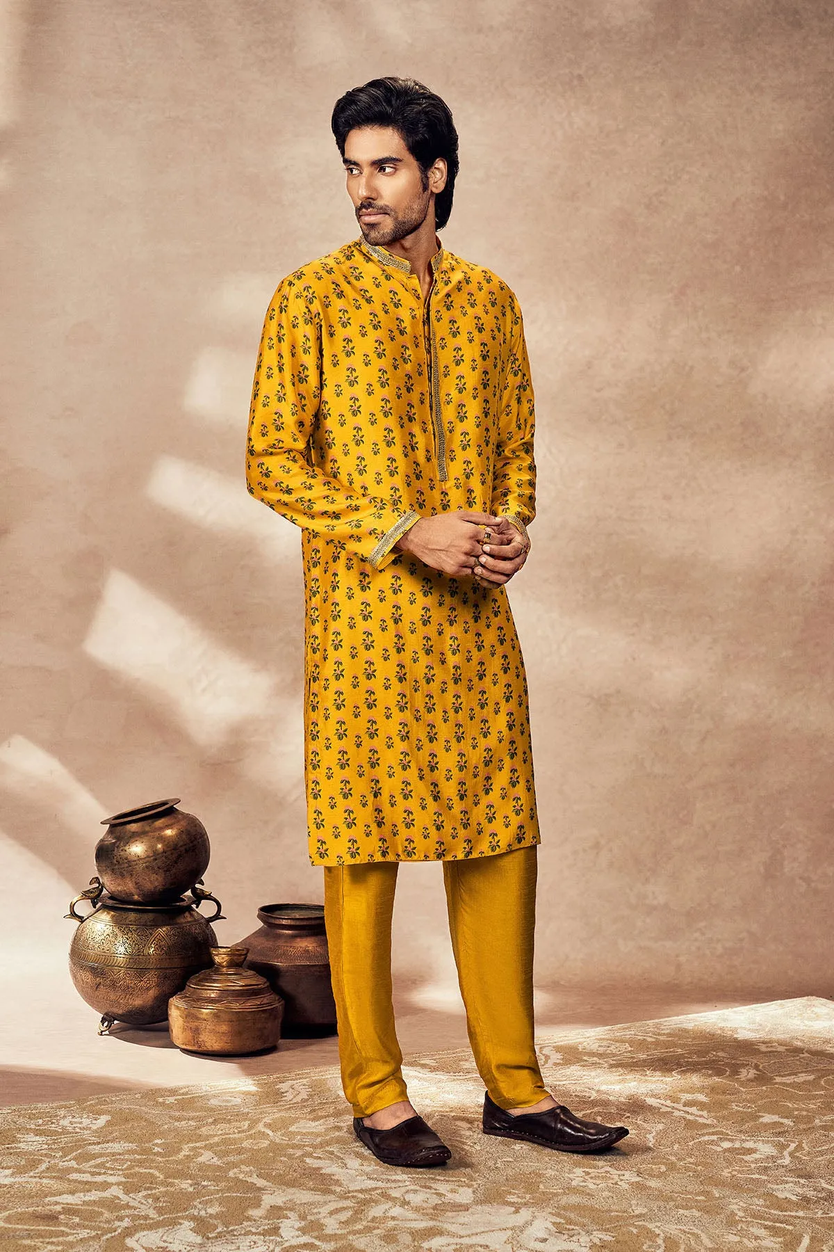 Yellow pixie dust kurta and pants