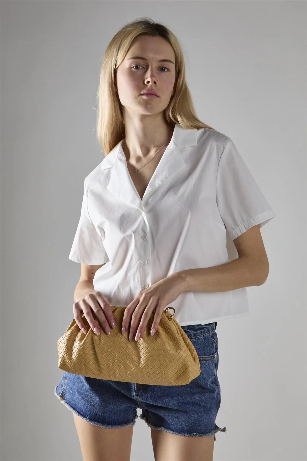 Yellow Woven-Clutch