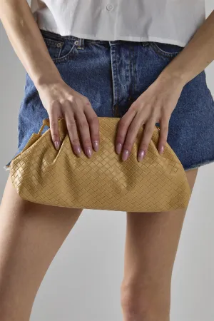 Yellow Woven-Clutch