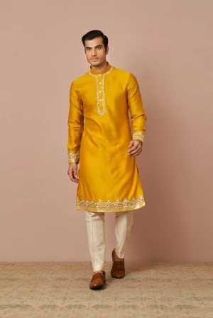 YELLOW ZARDOSI EMBROIDERED KURTA SET