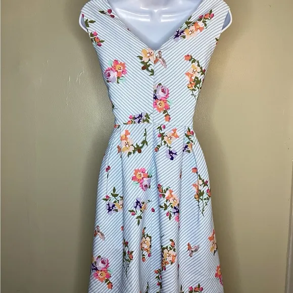 Yumi Women Floral Fit and Flare Sleeveless Dress Sz. 6 NWT