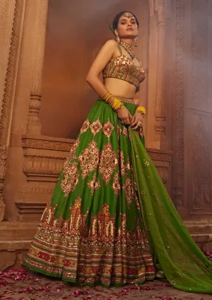 Zaina forest green lehenga set