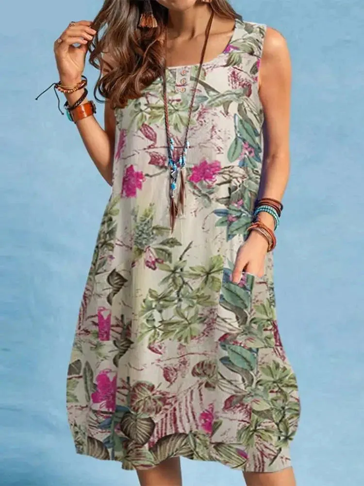 ZANZEA Bohemian Floral Printed Sundress