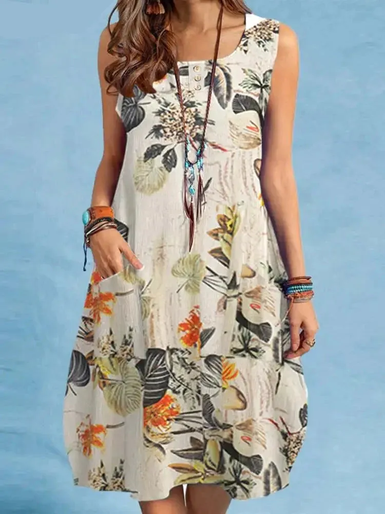 ZANZEA Bohemian Floral Printed Sundress